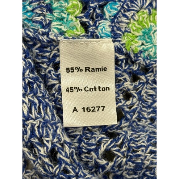 Appleseeds Crochet Cardigan Sweater Blue Green Button-Up Womens Size M NEW - Picture 5 of 8